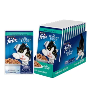 Purina Felix Tuna with Jelly Adult Cat Wet Food 85gm (Pack of 12)