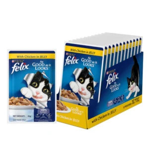 Purina Felix Chicken with Jelly Adult Cat Wet Food 85gm (Pack of 12)
