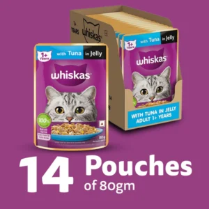 Whiskas with Tuna in Jelly Adult 1+ year 80gm (pack of 14)