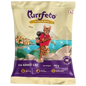 Purrfeto Chicken and Salmon Fish Cat Dry Food 100gm