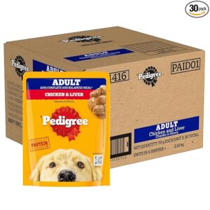 Pedigree Adult Chicken And Liver Chunks in Gravy (pack of 30)