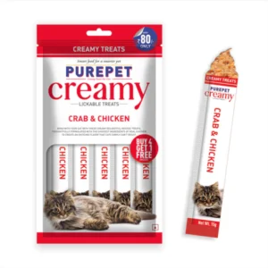 Purepet Creamy Treats Crab And Chicken 75gm (Buy 4 Get 1 Free)
