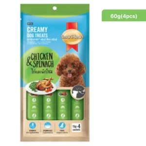 SmartHeart Chicken & Spinach Dog Creamy Treats 60g(pack of 4)