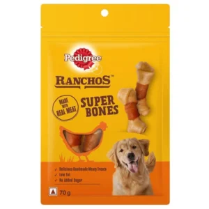 Pedigree Ranchos Super Bones Chicken & Milk Dog Treats 70gm