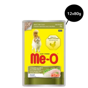 Meo Chicken With Rice And Crab Stick Adult 80gm (pack of 12)