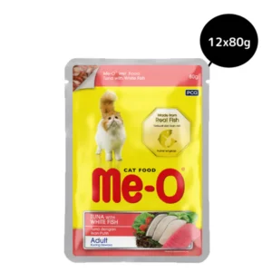 Meo Tuna With White Fish Gravy Adult 80gm (pack of 12)