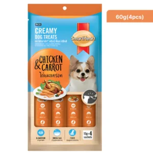 SmartHeart Chicken & Carrot Dog Creamy Treat 60gm (pack of 4)
