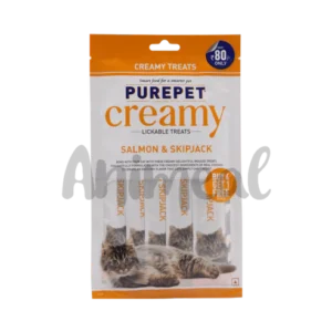 Purepet Creamy Treats Salmon and Skipjack 75gm (Buy 4 Get 1 Free)