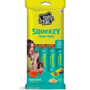 Top Tail Squeezy Creamy Treats Crab Flavour 12gm (pack of 5)
