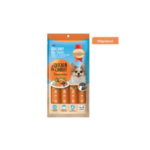 SmartHeart Chicken & Carrot Dog Creamy Treat 60g(pack of 4)
