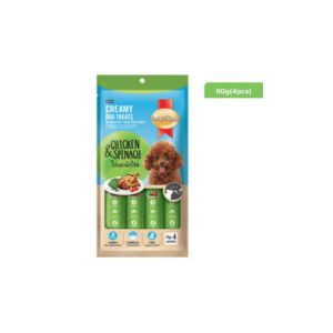 SmartHeart Chicken & Spinach Dog Creamy Treats 60g(pack of 4)