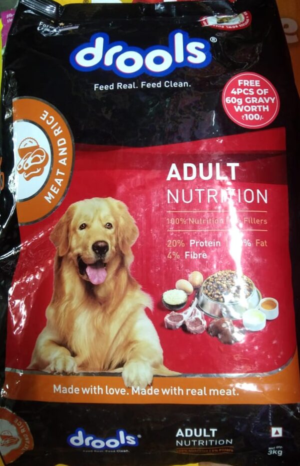 Drools Meat and Rice Adult Dry Food 3kg