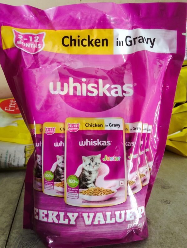 Whiskas Chicken in Gravy Junior 80gm (pack of 7)