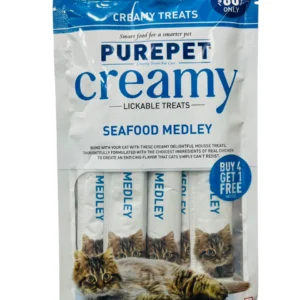 Purepet Creamy Treats Seafood Medley 75gm (Buy 4 Get 1 Free)
