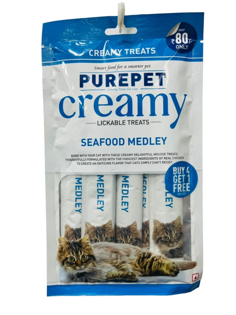 Purepet Creamy Treats Seafood Medley 75gm (Buy 4 Get 1 Free)