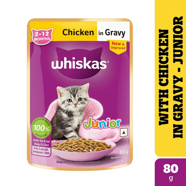 Whiskas Chicken In Gravy Junior 80gm